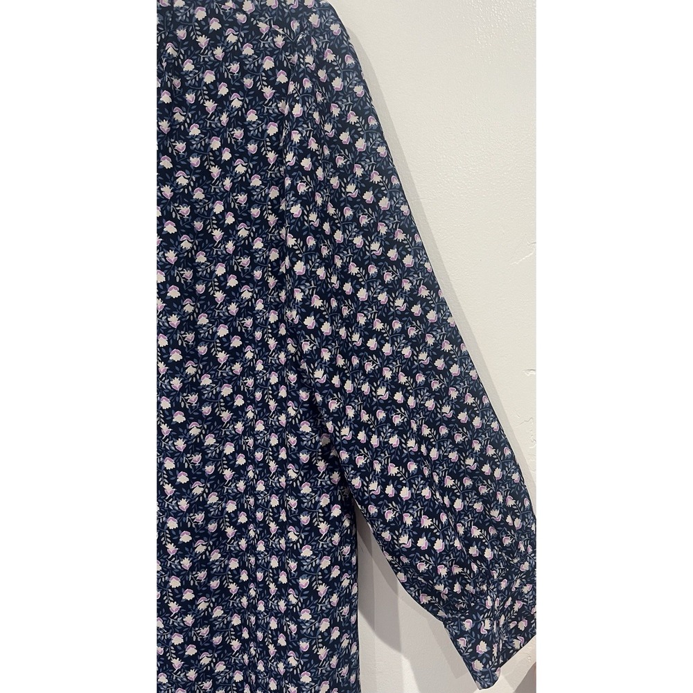 Gap Womens Navy Blue Floral Long Sleeve Button Front Shift Dress Size M - Picture 5 of 8